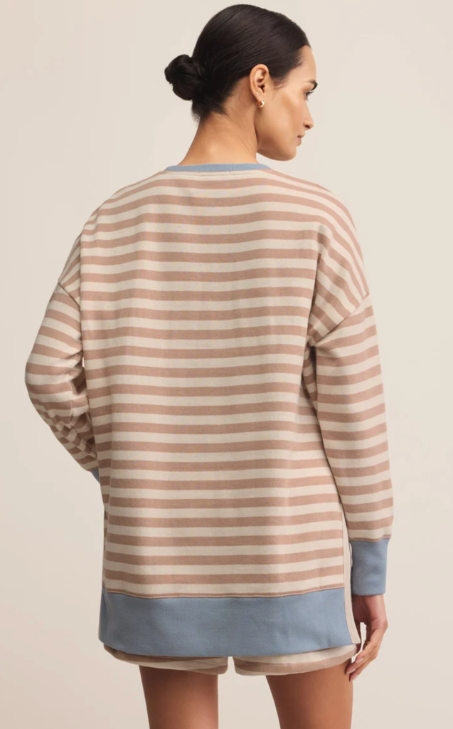 Z SUPPLY LAYER UP STRIPE SWEATSHIRT