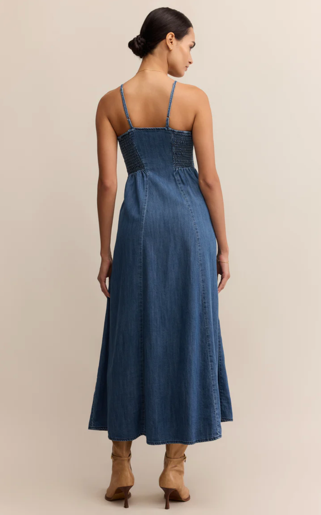 Z SUPPLY ANGEL EYES DENIM MIDI DRESS