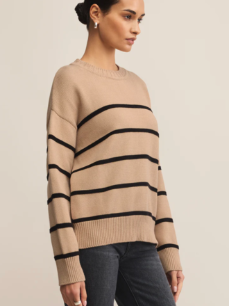 Z SUPPLY BOYFRIEND STRIPED COTTON SWEATER