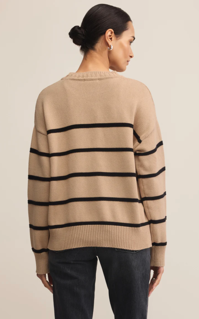 Z SUPPLY BOYFRIEND STRIPED COTTON SWEATER