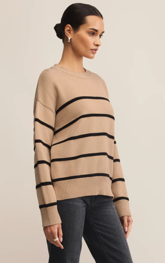 Z SUPPLY BOYFRIEND STRIPED COTTON SWEATER