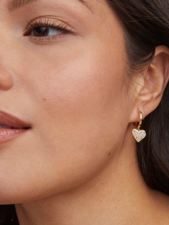 ARI HEART GOLD HUGGIE EARRINGS