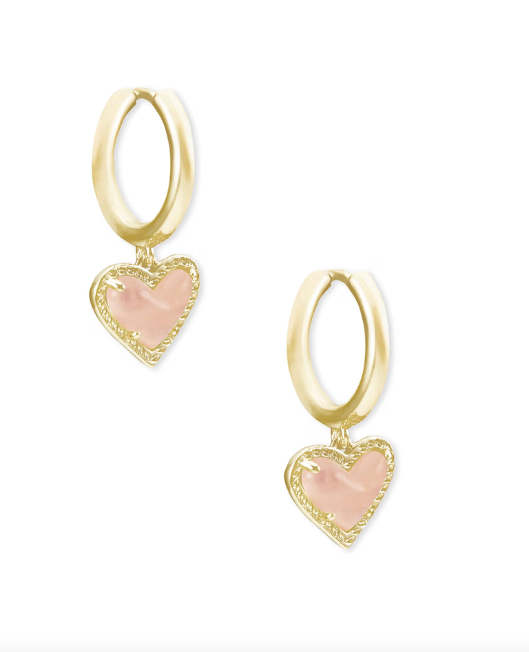 ARI HEART GOLD HUGGIE EARRINGS