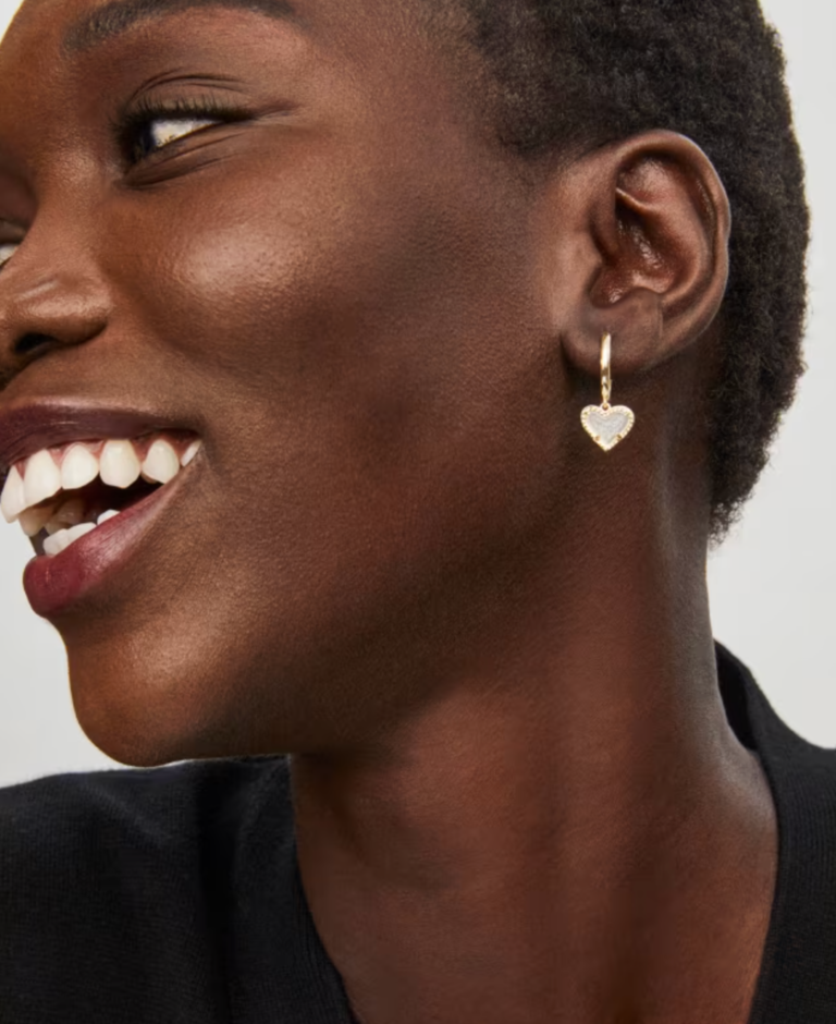 ARI HEART GOLD HUGGIE EARRINGS