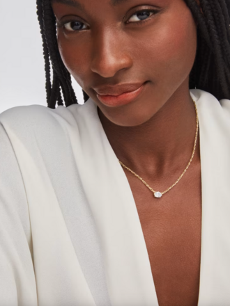 CAILIN PENDANT GOLD NECKLACE WHITE CZ