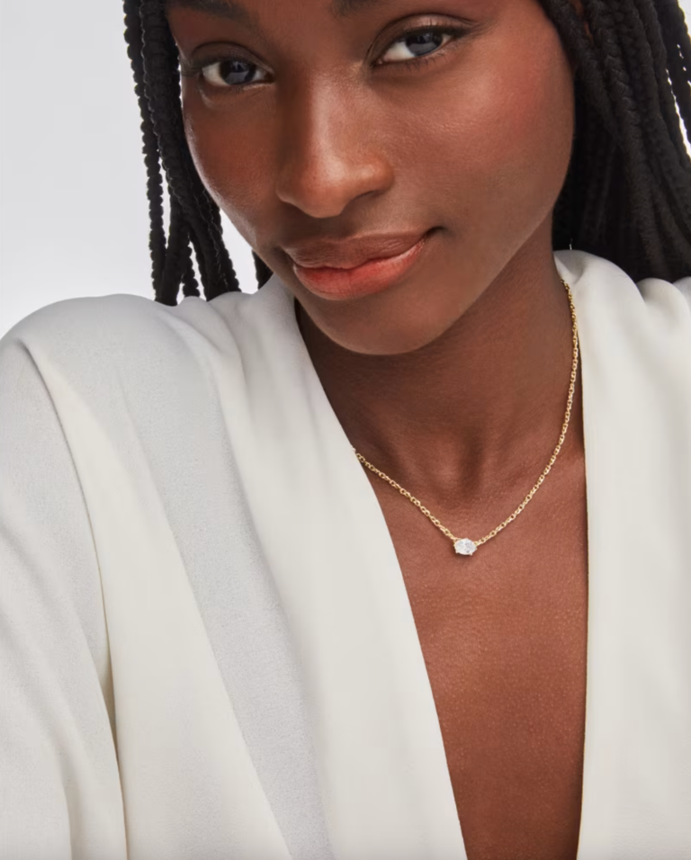 CAILIN PENDANT GOLD NECKLACE WHITE CZ