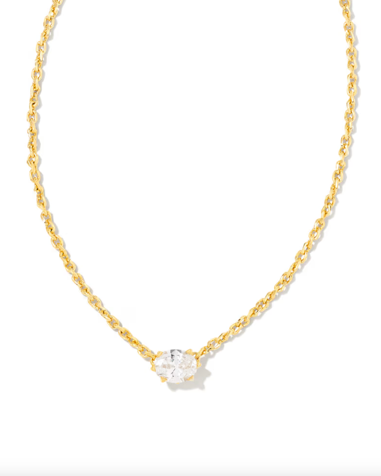 CAILIN PENDANT GOLD NECKLACE WHITE CZ