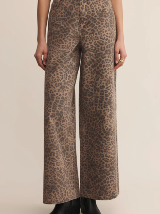 Z SUPPLY MARLI DENIM LEOPARD PANT