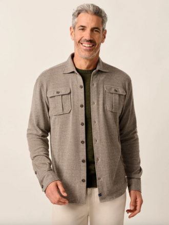 JOHNNIE-O CARL STRETCH KNIT FLANNEL LODGE SHIRT