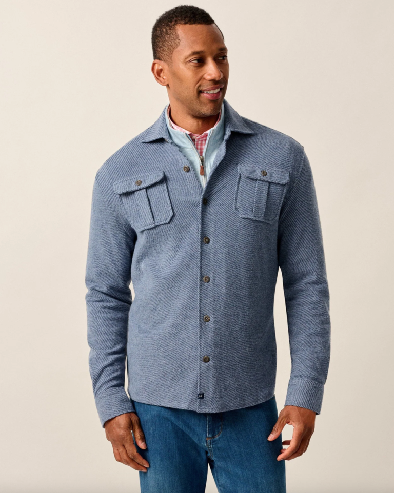 JOHNNIE-O CARL STRETCH KNIT FLANNEL LODGE SHIRT