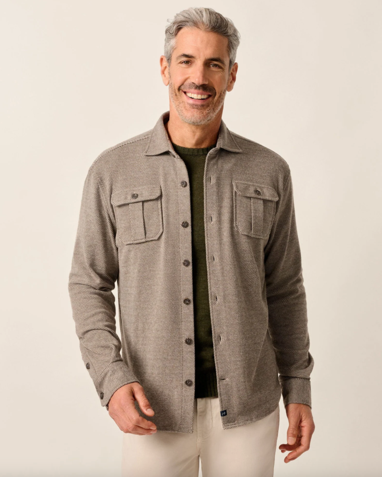 JOHNNIE-O CARL STRETCH KNIT FLANNEL LODGE SHIRT