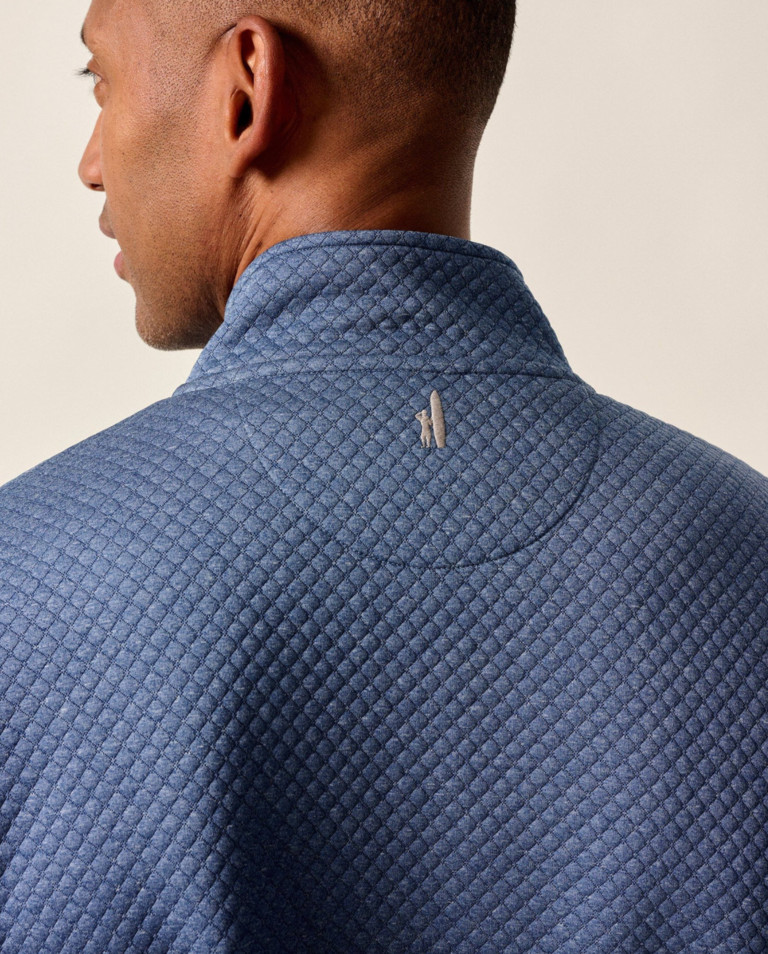 JOHNNIE-O ROCKWELLS DIAMOND-QUILTED HENLEY PULLOVER