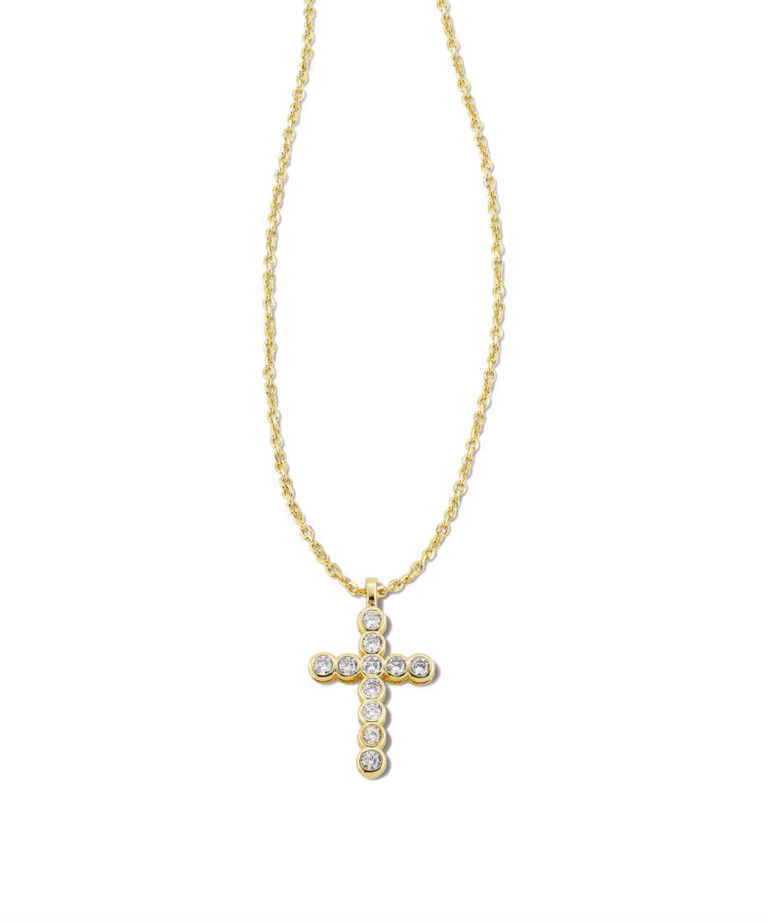 CROSS CRYSTAL PENDANT NECKLACE GOLD