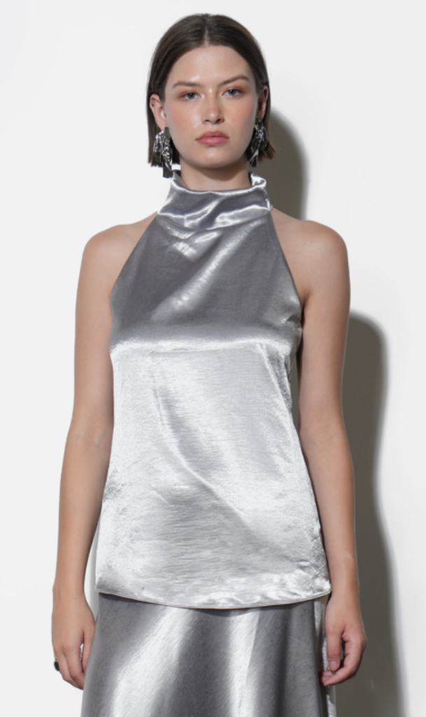 ADDISON COWL FUNNEL NECK HALTER TOP