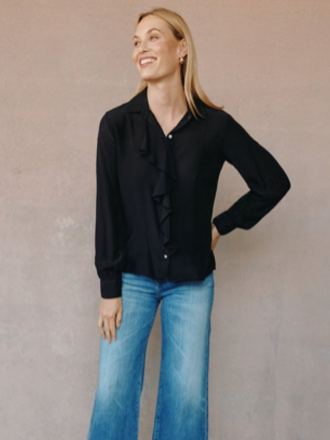 BELLA DAHL RUFFLE FRONT SHIRT
