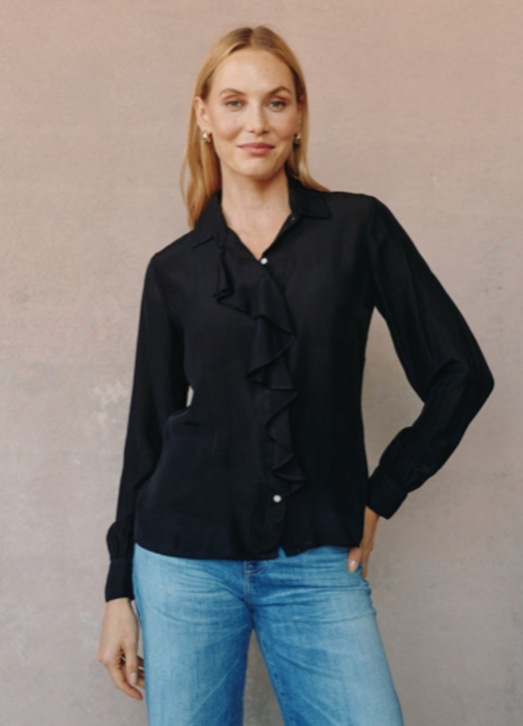 BELLA DAHL RUFFLE FRONT SHIRT