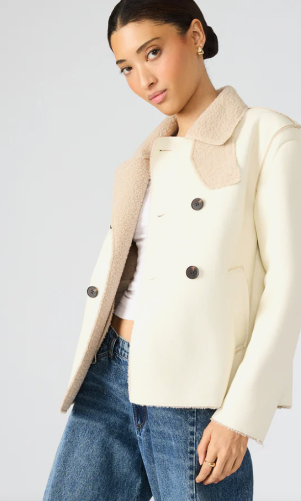 STEVE MADDEN LIV COAT CREAM