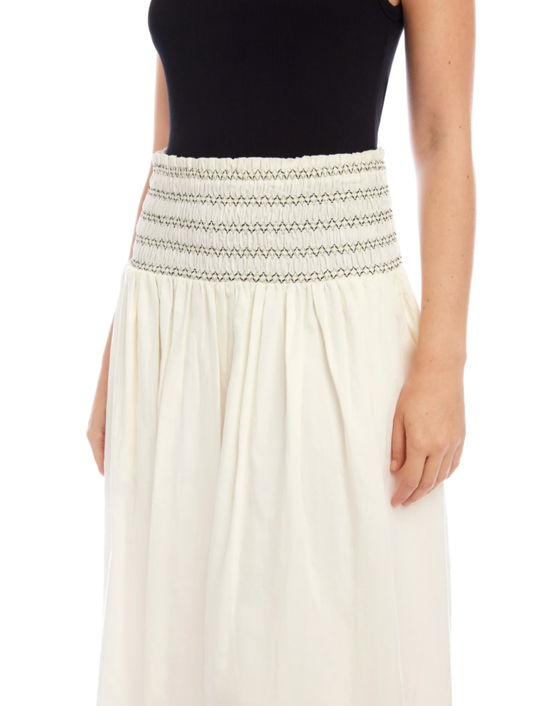 FIFTEEN TWENTY ELSA SMOCKED WAIST MIDI SKIRT