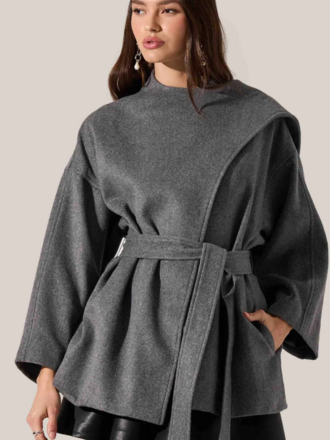 ASTR ELAXI SHORT COAT CHARCOAL