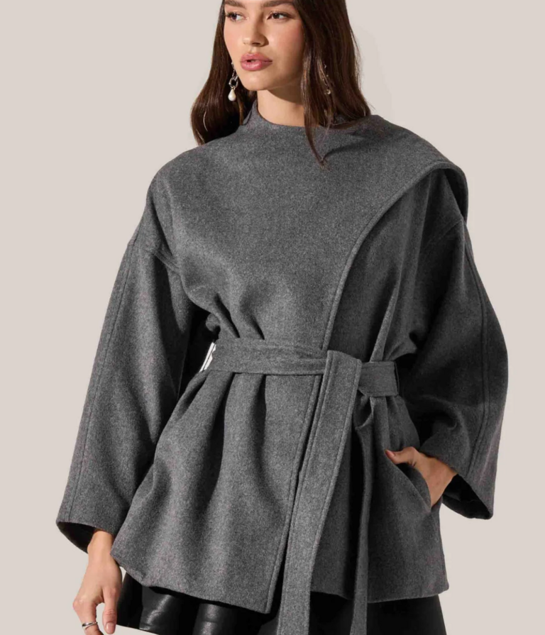 ASTR ELAXI SHORT COAT CHARCOAL