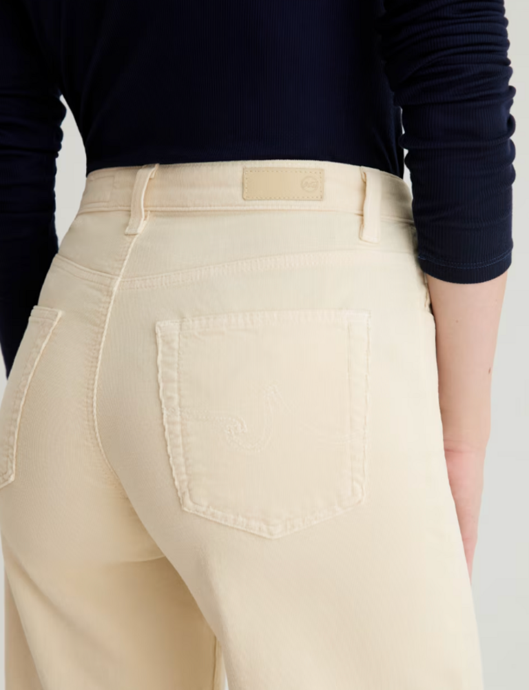 AG JEANS SAIGE WIDE LEG CROP CORDUROY MID-RISE OPAL STONE