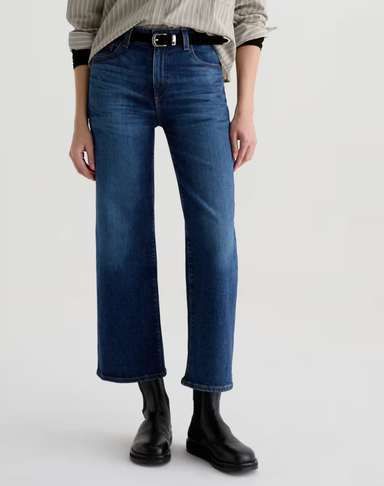 AG JEANS SAIGE WIDE LEG CROP MID RISE VEILED