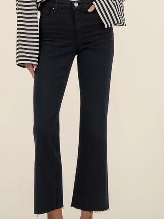 KUT KELSEY HIGH RISE ANKLE FLARE FIRM W/BLACK