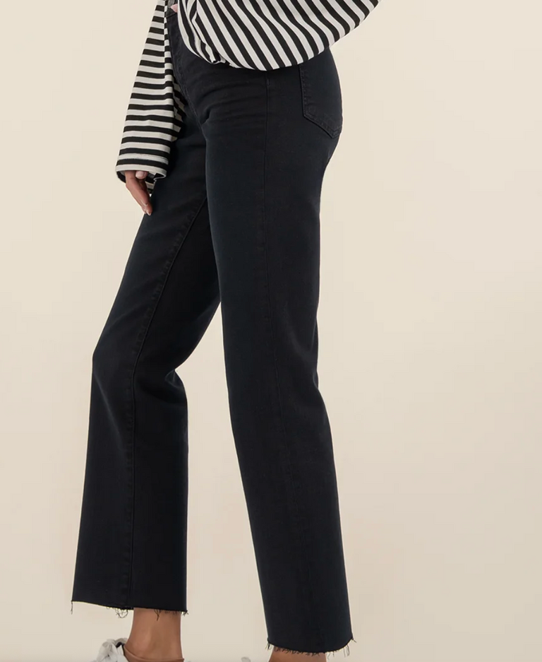 KUT KELSEY HIGH RISE ANKLE FLARE FIRM W/BLACK