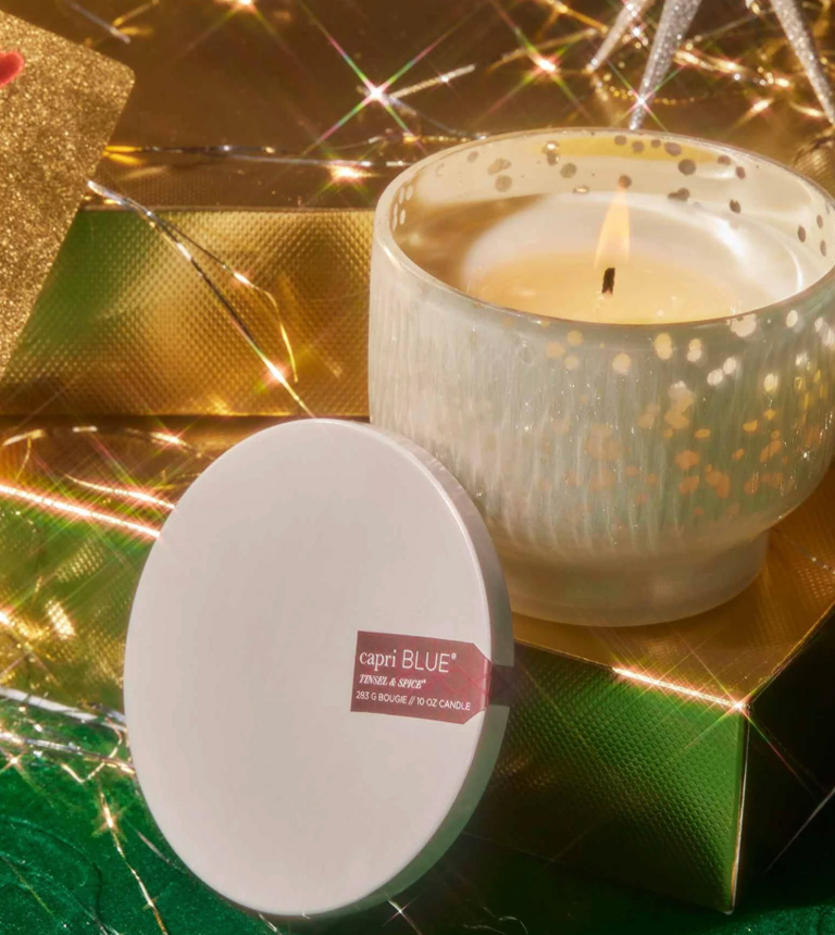 MERCURY ETCHED INVERTED TINSEL & SPICE CANDLE