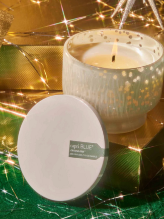 MERCURY ETCHED INVERTED CRYSTAL PINE CANDLE