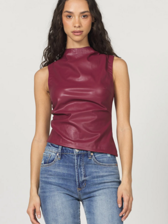 ANOTHER LOVE SHAUNEE VEGAN LEATHER TOP