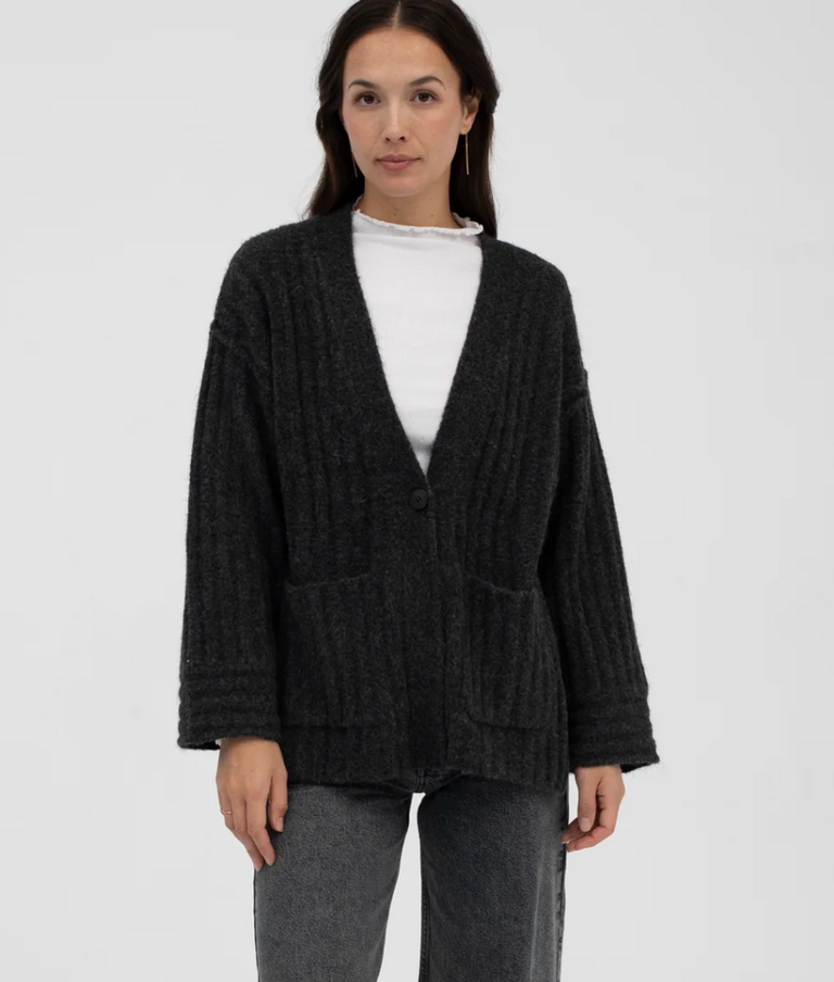 MUS & BOMBON GANGAM CARDIGAN ANTHRACITE