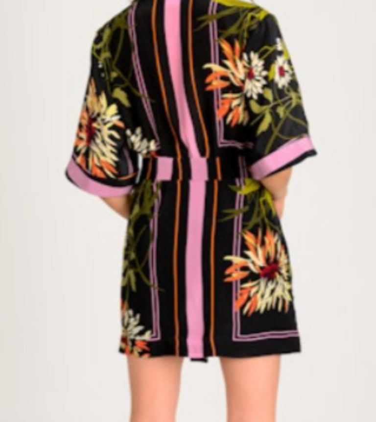 SCOUT MINI DRESS BLACK/PINK MULTI