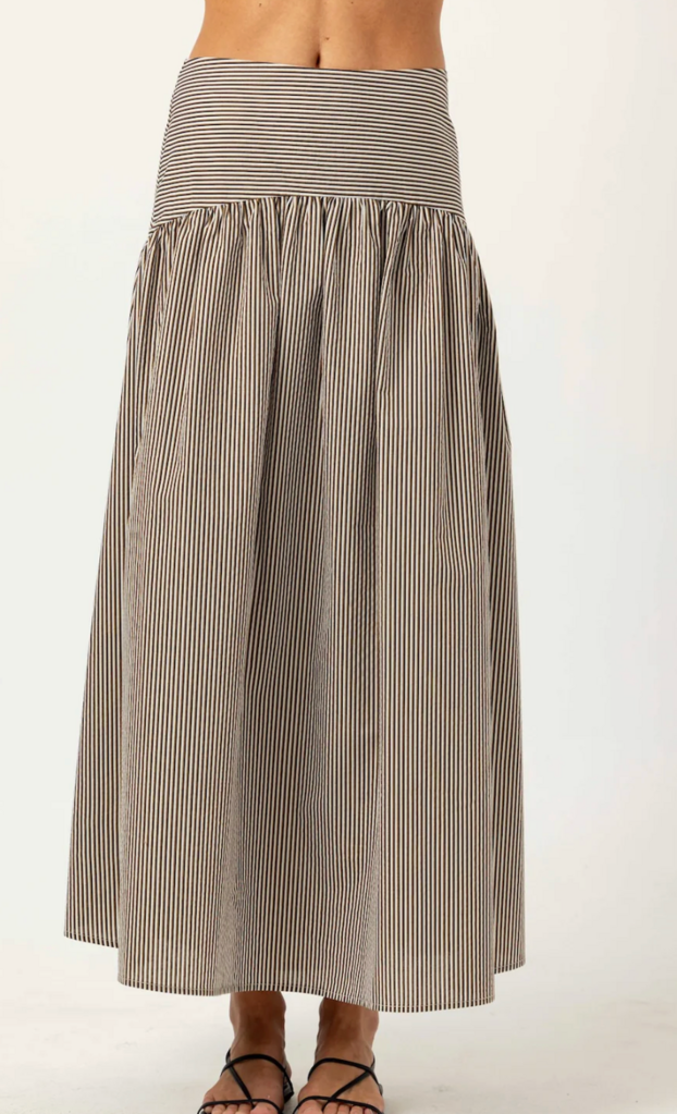 STRIPE CELESTE SKIRT UMBER