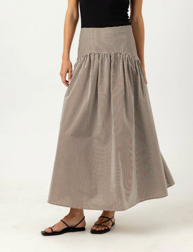 STRIPE CELESTE SKIRT UMBER