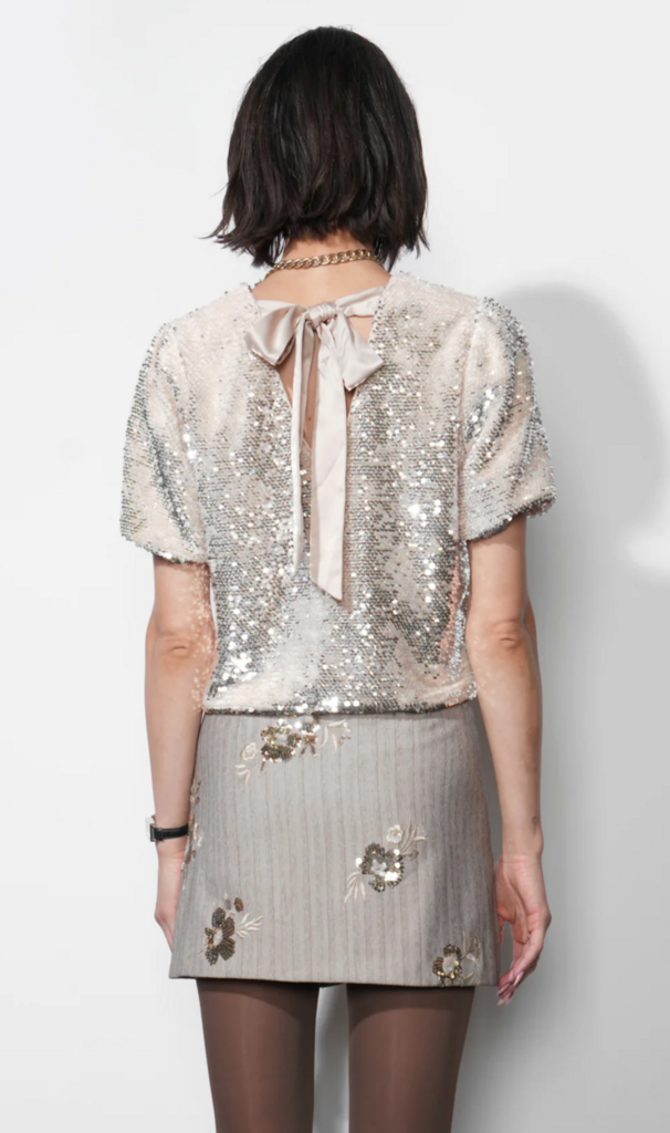 GRACE VELVET SEQUIN BUBBLE TOP