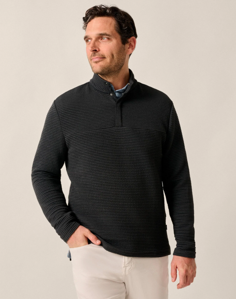 JOHNNIE-O BENJY HEATHERED HENLEY PULLOVER