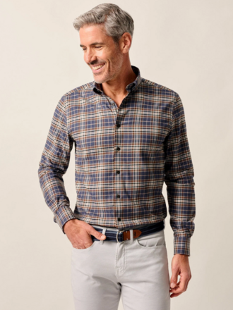 JOHNNIE-O PERFORMANCE FLANNEL BUTTON DOWN SHIRT - KAMPER