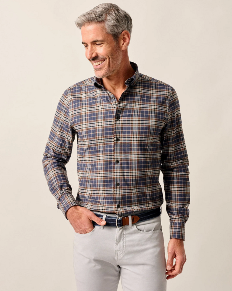 JOHNNIE-O PERFORMANCE FLANNEL BUTTON DOWN SHIRT - KAMPER