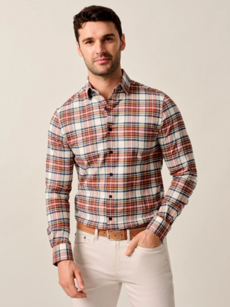 JOHNNIE-O PERFORMANCE FLANNEL BUTTON DOWN SHIRT - KNICK