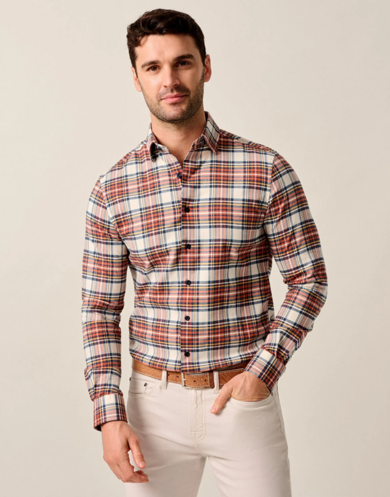 JOHNNIE-O PERFORMANCE FLANNEL BUTTON DOWN SHIRT - KNICK