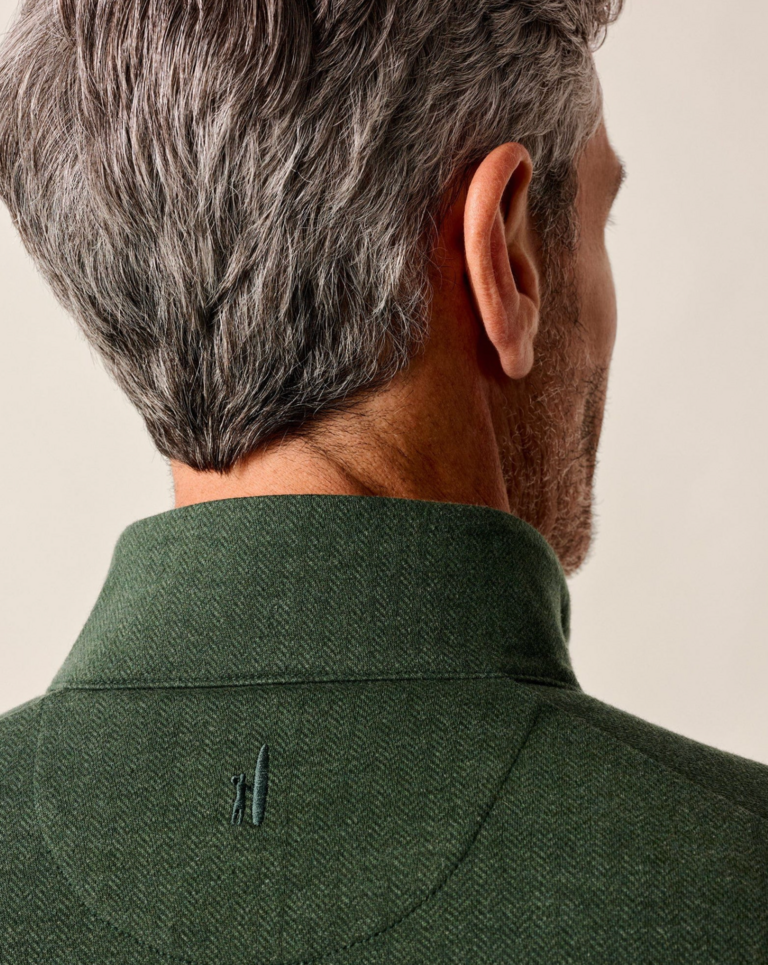 JOHNNIE-O RUBIN HERRINGBONE COTTON CASHMERE 1/4 ZIP PULLOVER