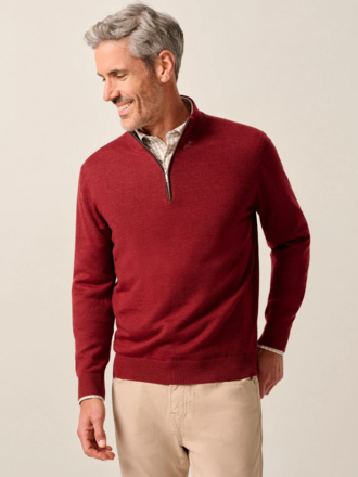 JOHNNIE-O RAYNOR MERINO 1/4 ZIP SWEATER