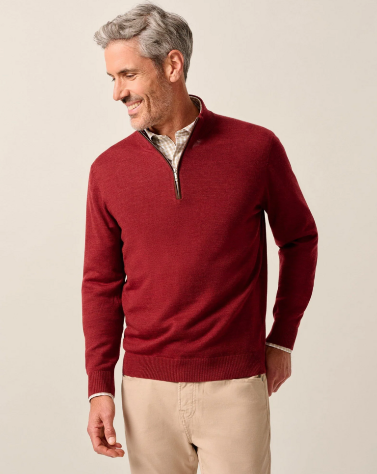 JOHNNIE-O RAYNOR MERINO 1/4 ZIP SWEATER