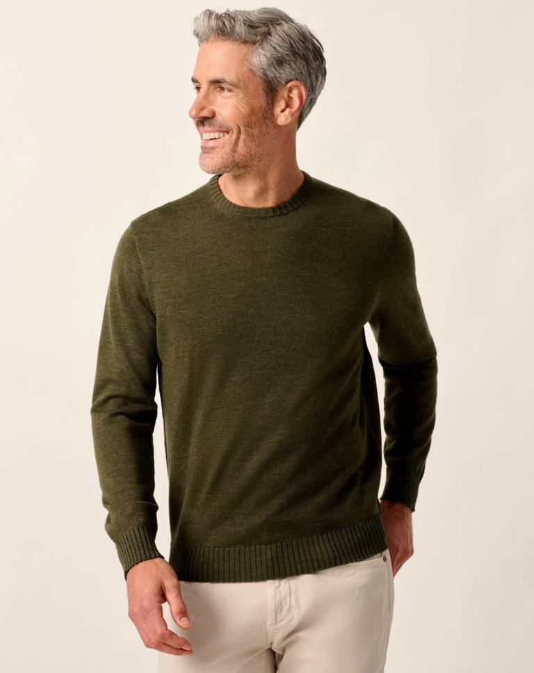 JOHNNIE-O RONALD MERINO WOOL CREWNECK SWEATER