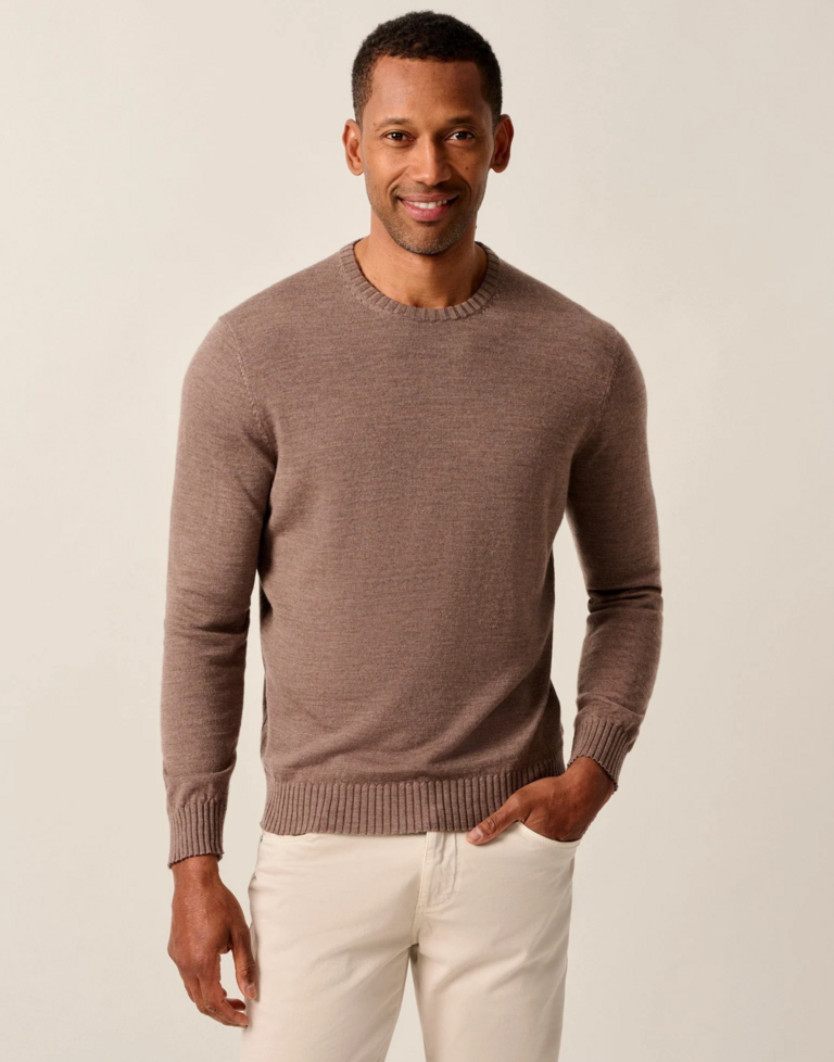 JOHNNIE-O RONALD MERINO WOOL CREWNECK SWEATER