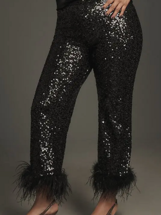 KOTO FAUX FEATHER PANT BLACK