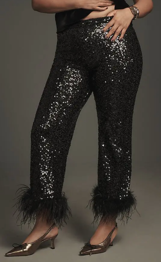 KOTO FAUX FEATHER PANT BLACK