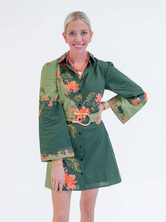 AVERY DRESS GREEN BLOOM