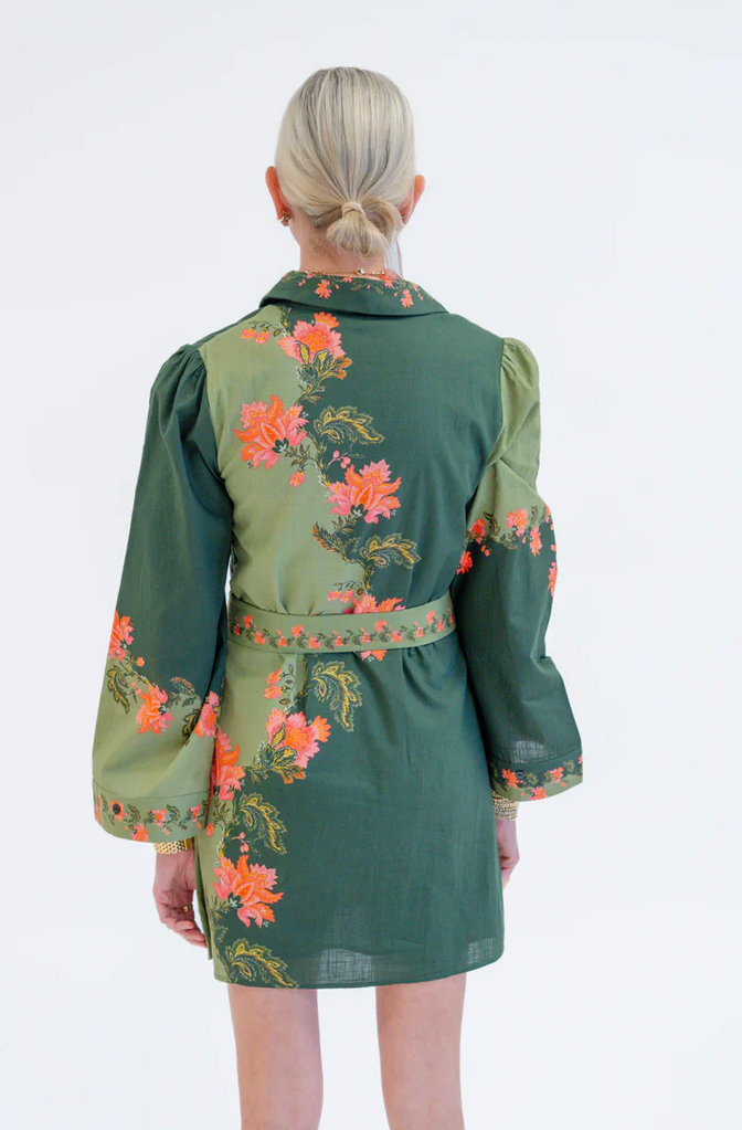 AVERY DRESS GREEN BLOOM